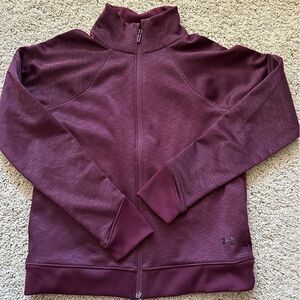 Under Armour Loose Coldgear Full Zip Sweatshirt Size Small Maroon